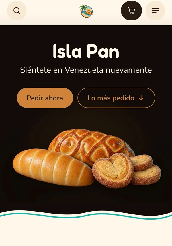 La tienda de Isla Pan en un celular